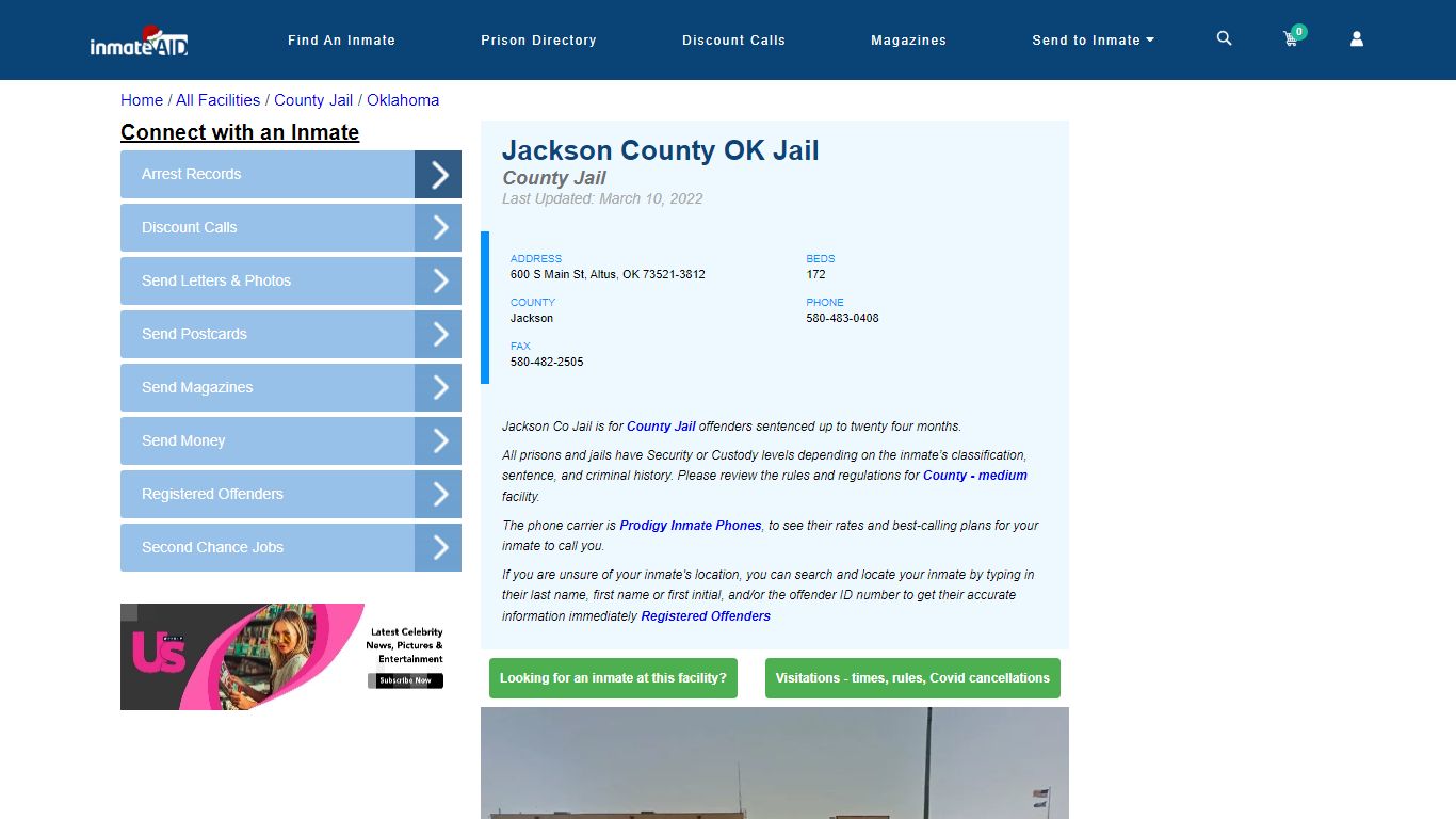 Jackson County OK Jail - Inmate Locator - Altus, OK