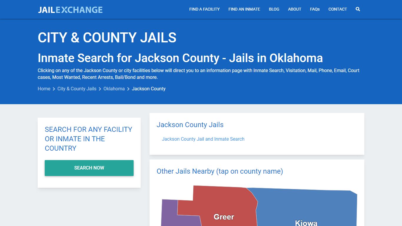 Inmate Search for Jackson County | Jails in Oklahoma - Jail Exchange